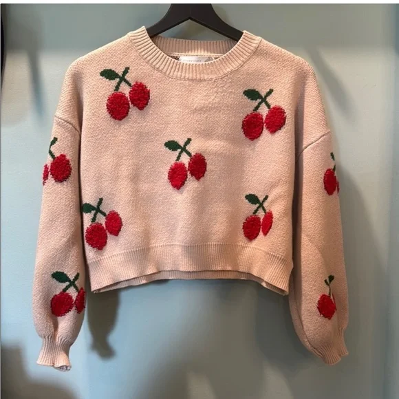 Altar'd State Cherry Sweater Size Small - Picture 5 of 7